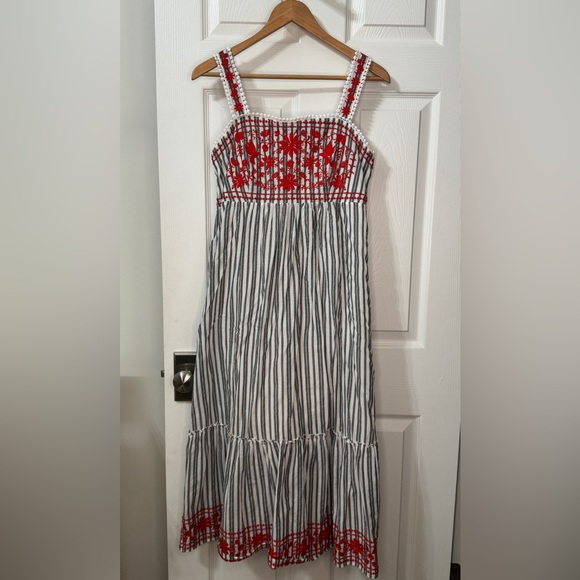 Kate Spade Stripe Embroidered Maxi Dress - Picture 6 of 10